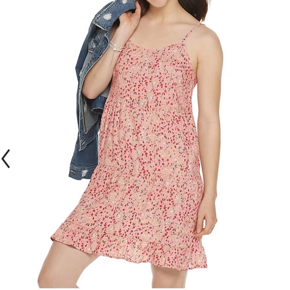 NWT SO VOLUME TIERED DRESS PEACH FLRL SUN DRESS SM